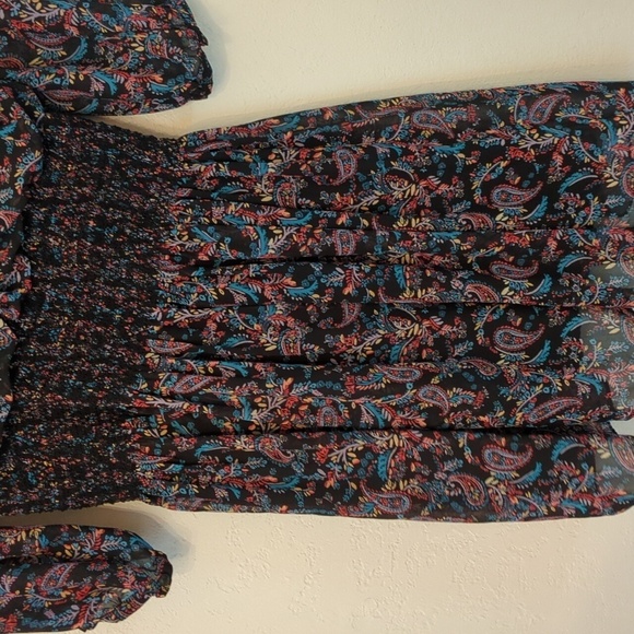 Anthropologie Vanessa Virginia Smocked Waist Long sleeves Sheer Boho Sun dress - Picture 14 of 15